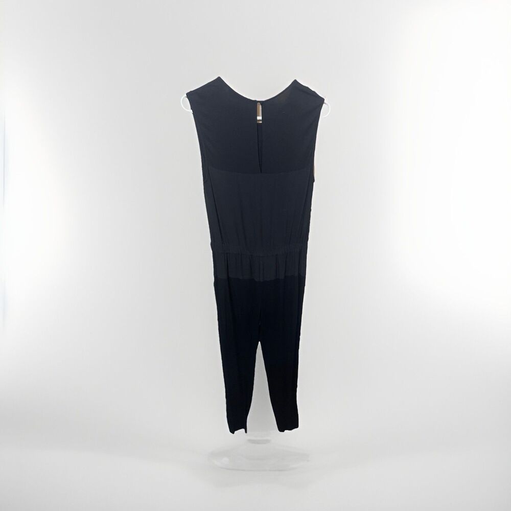 Trina Turk Black Sleeveless Jumpsuit Women’s Size Small Black Cinch At Waist